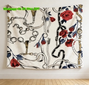 Hermès Red Rose & Chain Print Flannel Throw Blanket IMG_5245